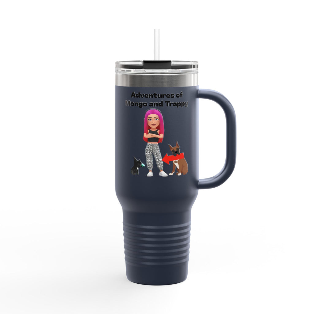 40oz Insulated Travel Mug — Adventures of Mongo and Trappy Personalized Pet & Owner Tumbler