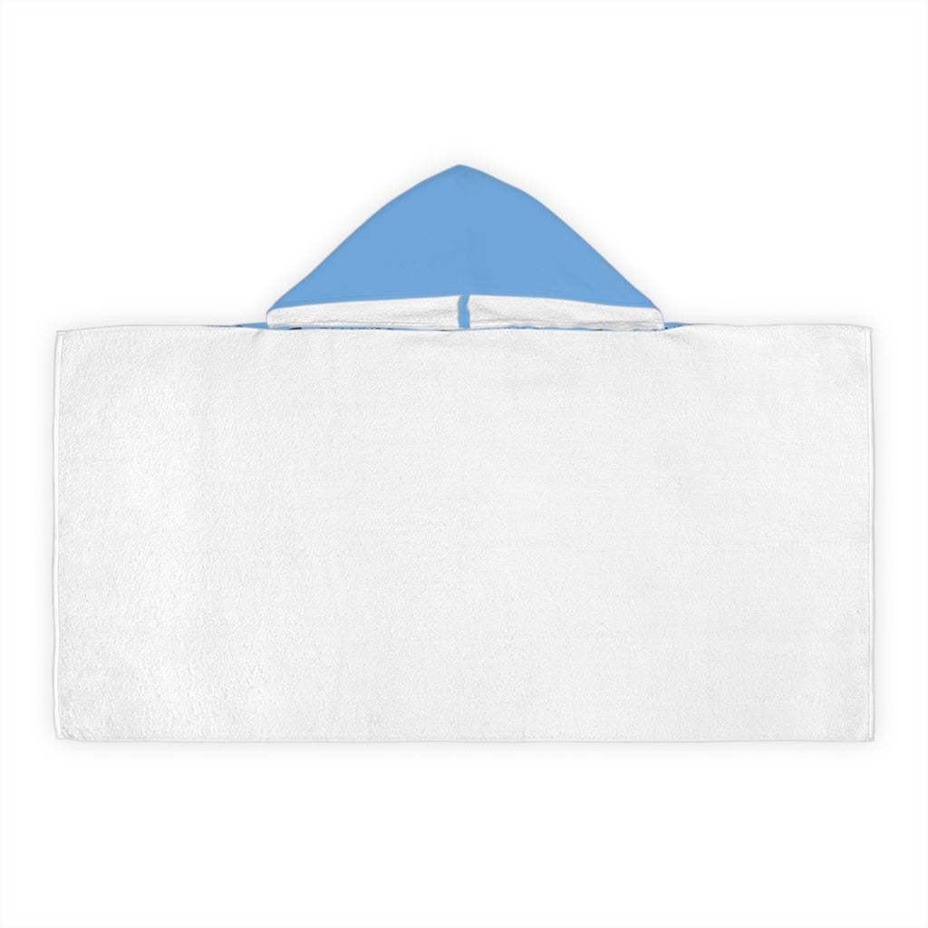 Youth Hooded Towel — "The Adventures of Mongo and Trappy" Cartoon Dogs Beach Towel with QR Code Design