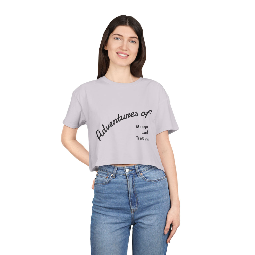 Adventures of Mongo & Trappy Crop Tee  Cute French Bulldog Graphic