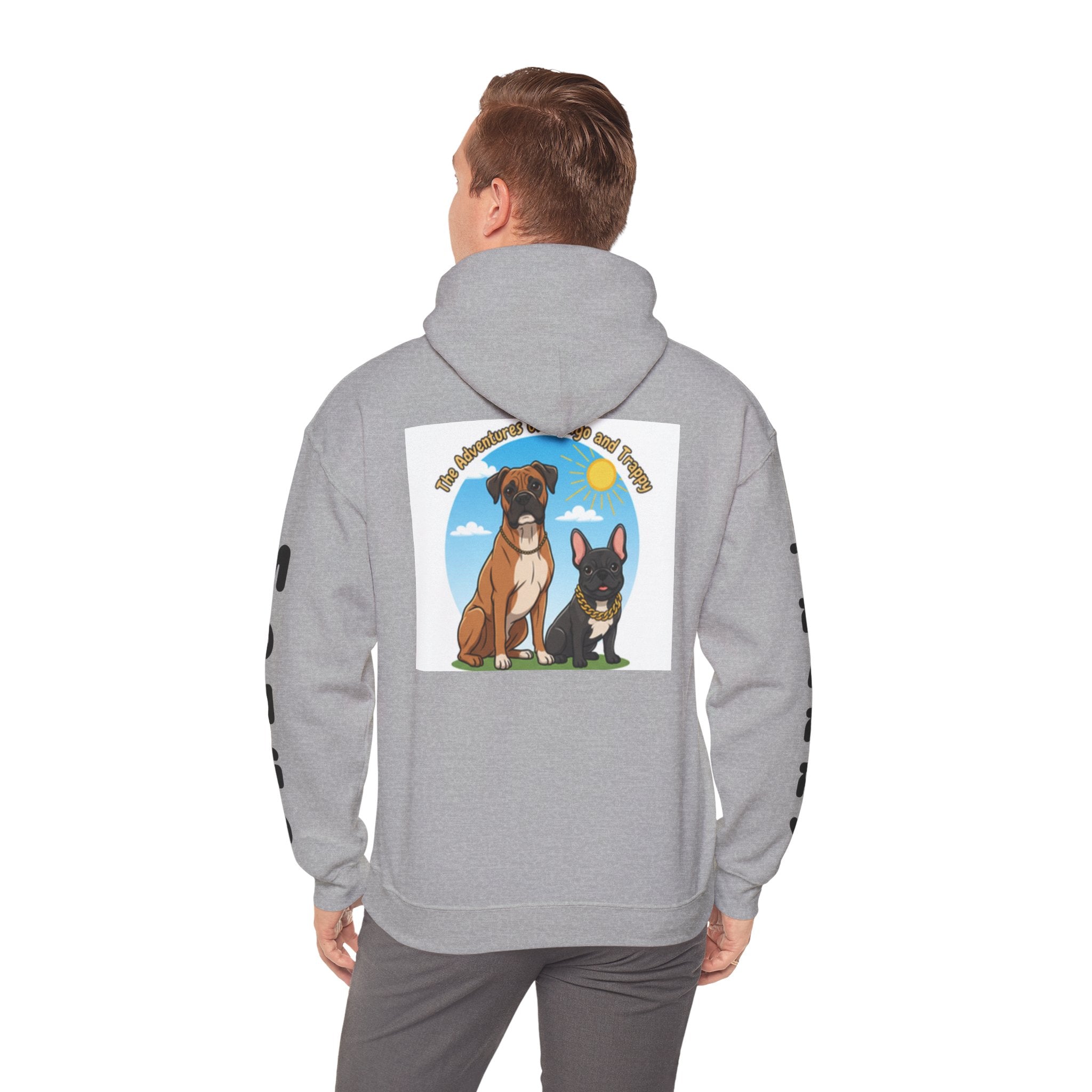 Dog Adventure Hoodie — "The Adventures of Mongo & Trappy" Graphic Hooded Sweatshirt