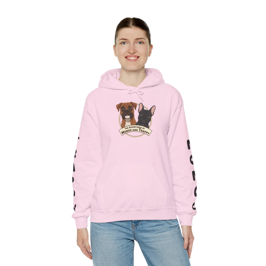 Dog Duo Hoodie — "Mongo and Trappy" Portrait Hoodie with QR Code