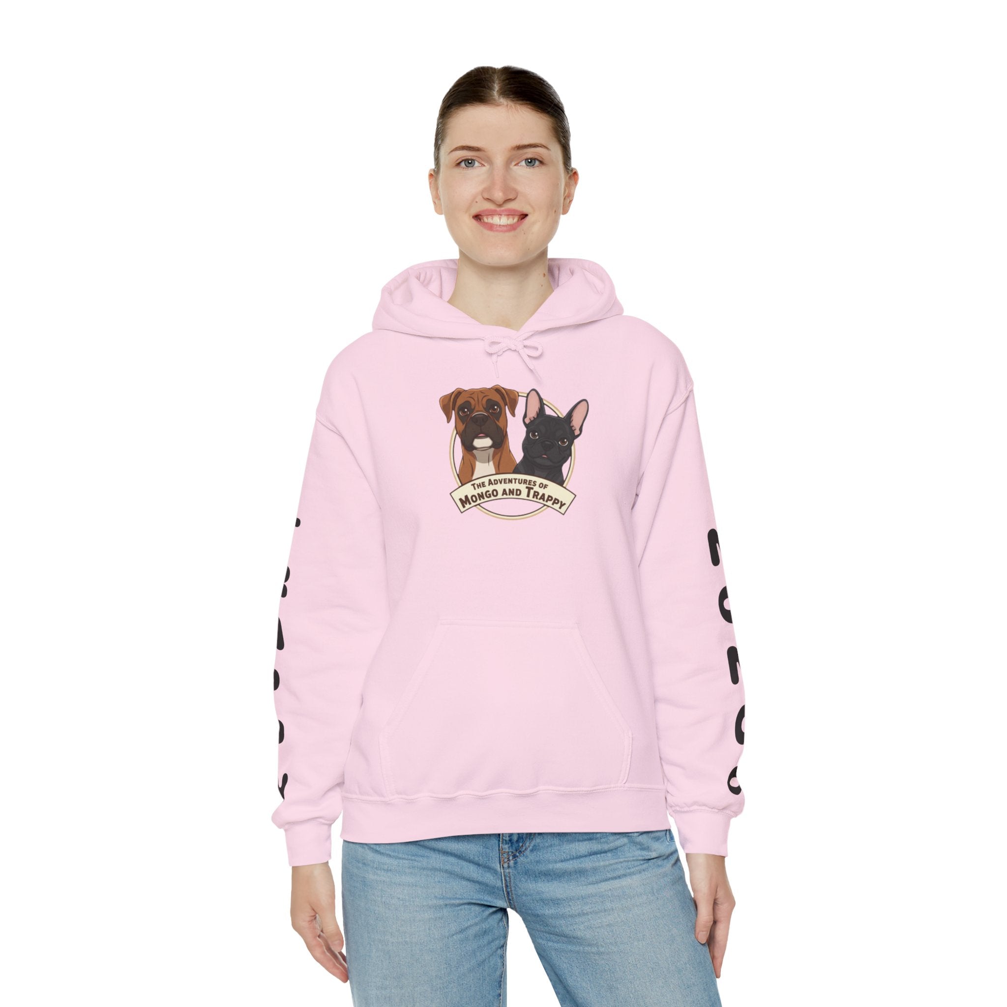 Dog Duo Hoodie — "Mongo and Trappy" Portrait Hoodie with QR Code
