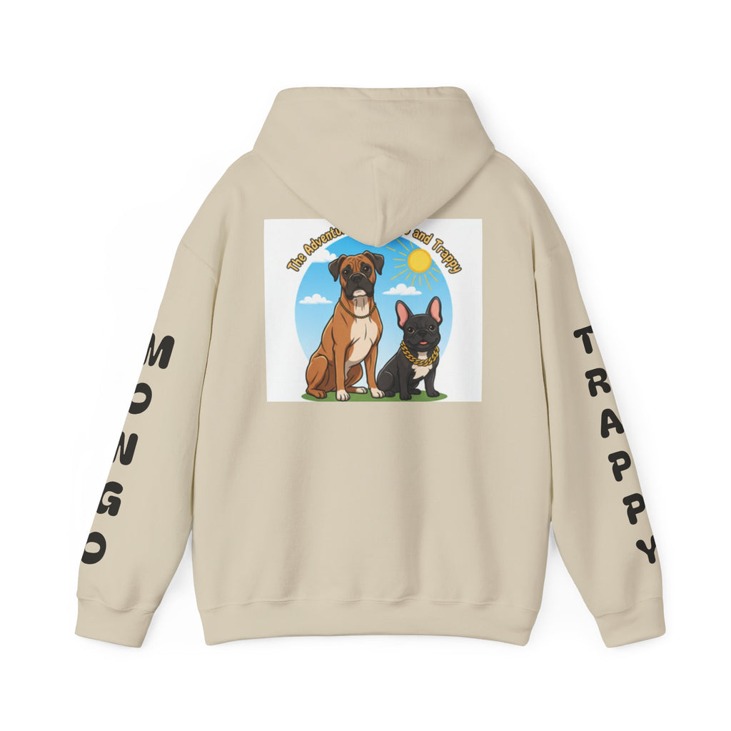 Dog Adventure Hoodie — "The Adventures of Mongo & Trappy" Graphic Hooded Sweatshirt