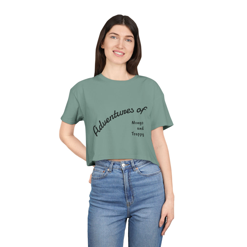 Adventures of Mongo & Trappy Crop Tee  Cute French Bulldog Graphic