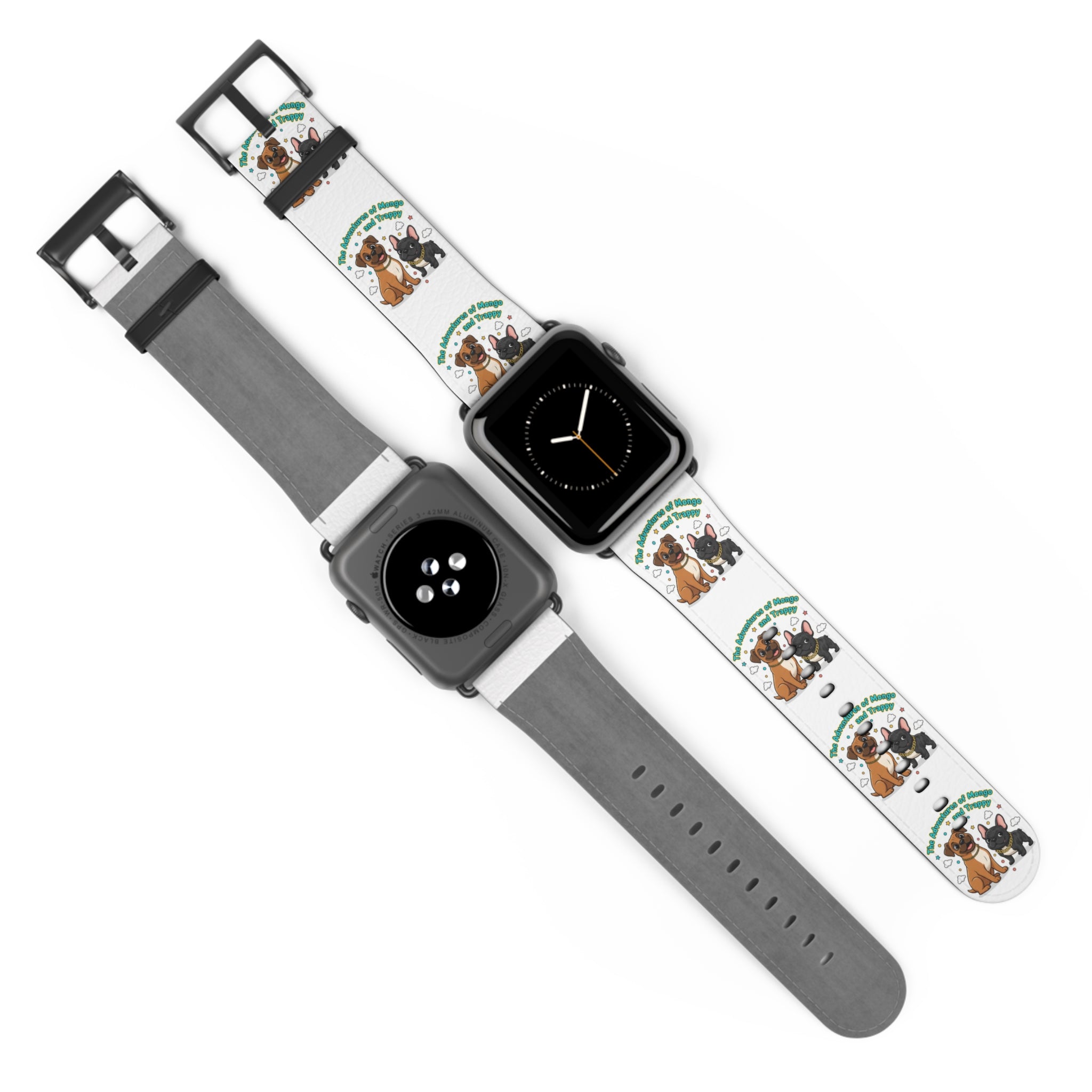 Dog Lover Watch Band — Cute Cartoon Dogs with 'A House is a Home with Dogs' Design