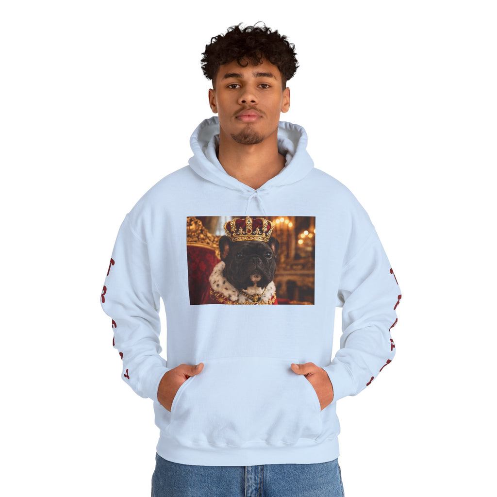 King Tuffy Crowned Dog Hoodie — Royal Dog Portrait Sweatshirt