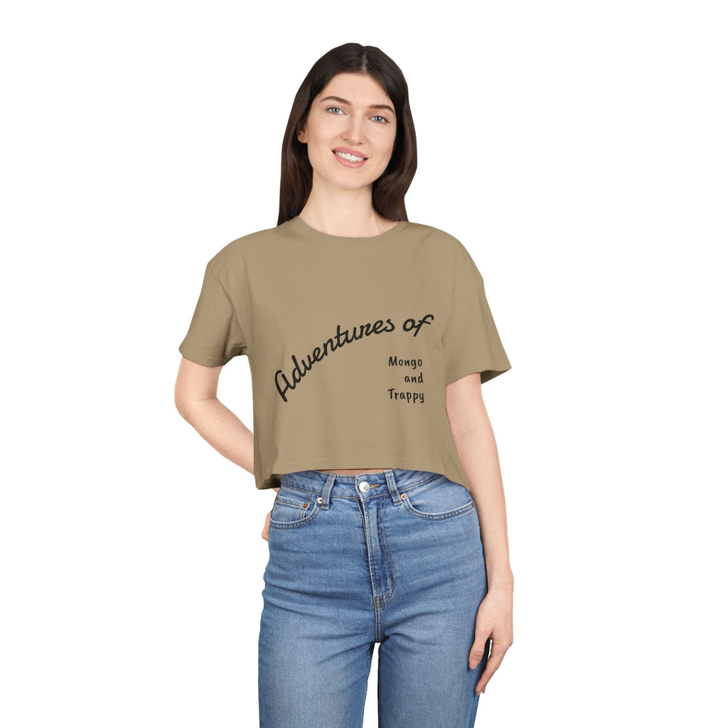 Adventures of Mongo & Trappy Crop Tee  Cute French Bulldog Graphic