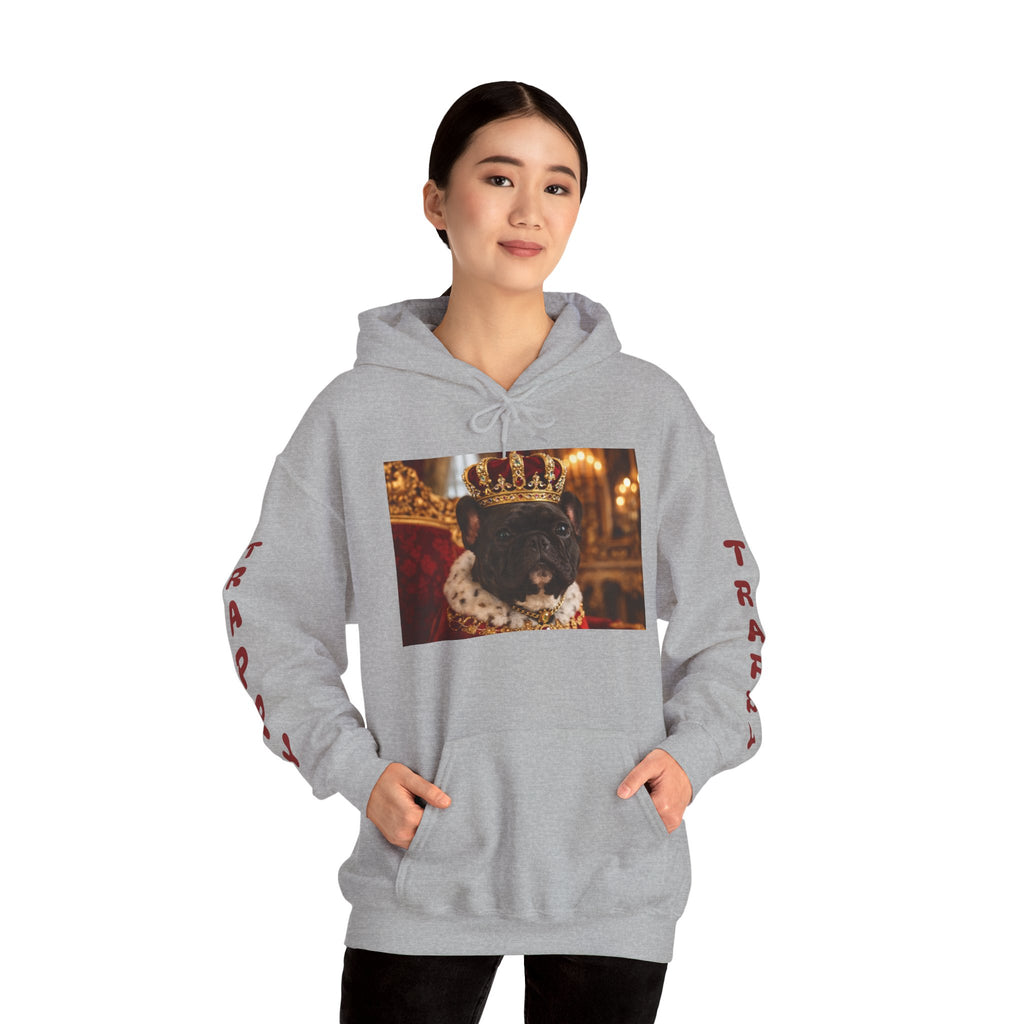 King Tuffy Crowned Dog Hoodie — Royal Dog Portrait Sweatshirt