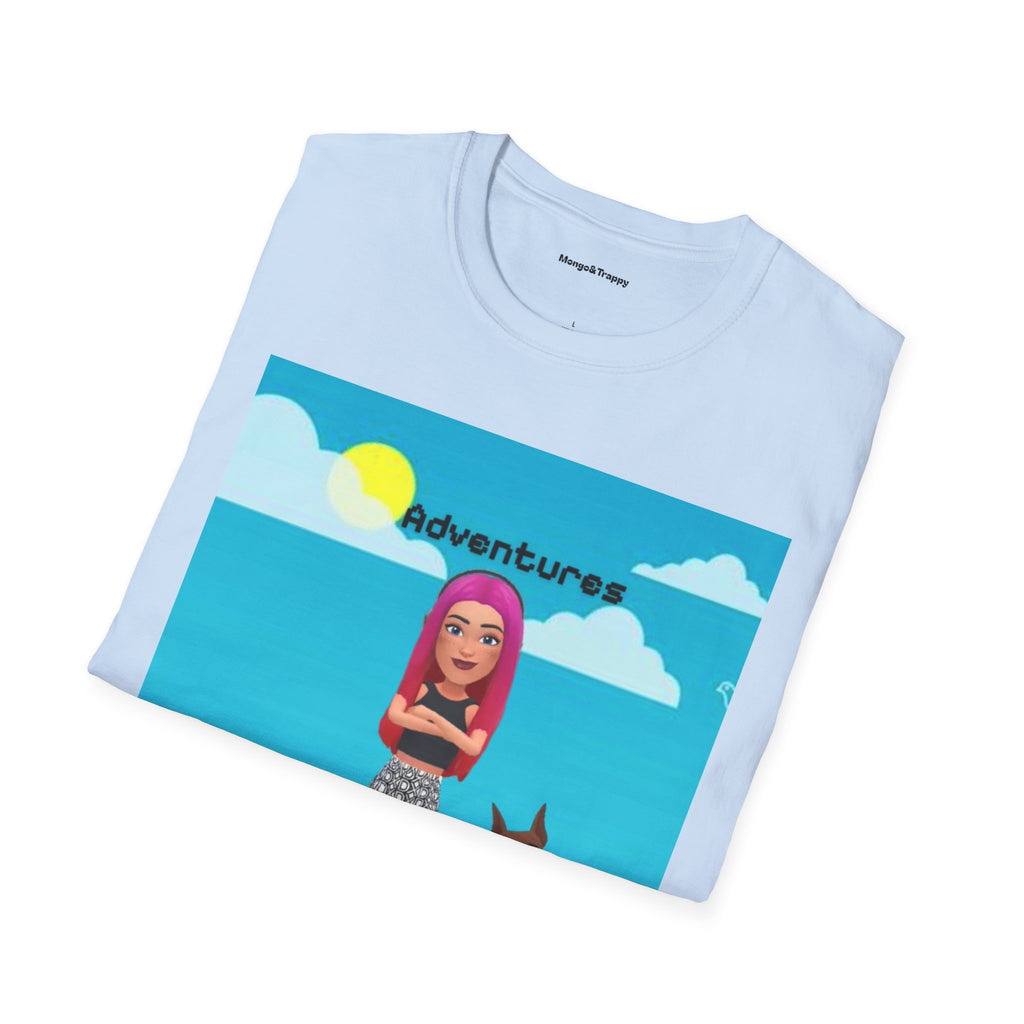 Adventure Graphic T-Shirt — “Adventures of Mongo & Trappy” with Back QR Code