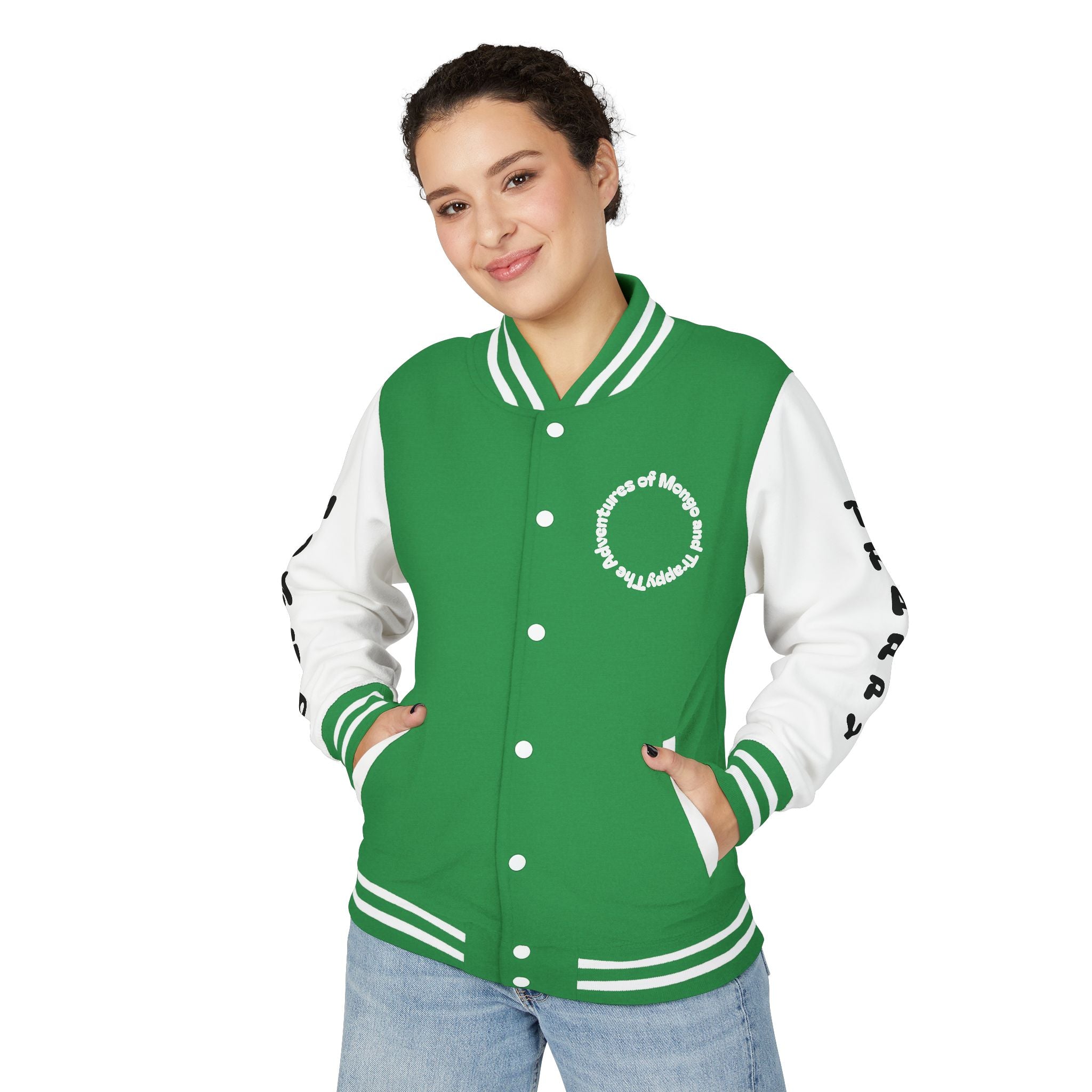 The Adventures of Mongo and Trappy Letterman Jacket | Dog Portrait Varsity Jacket