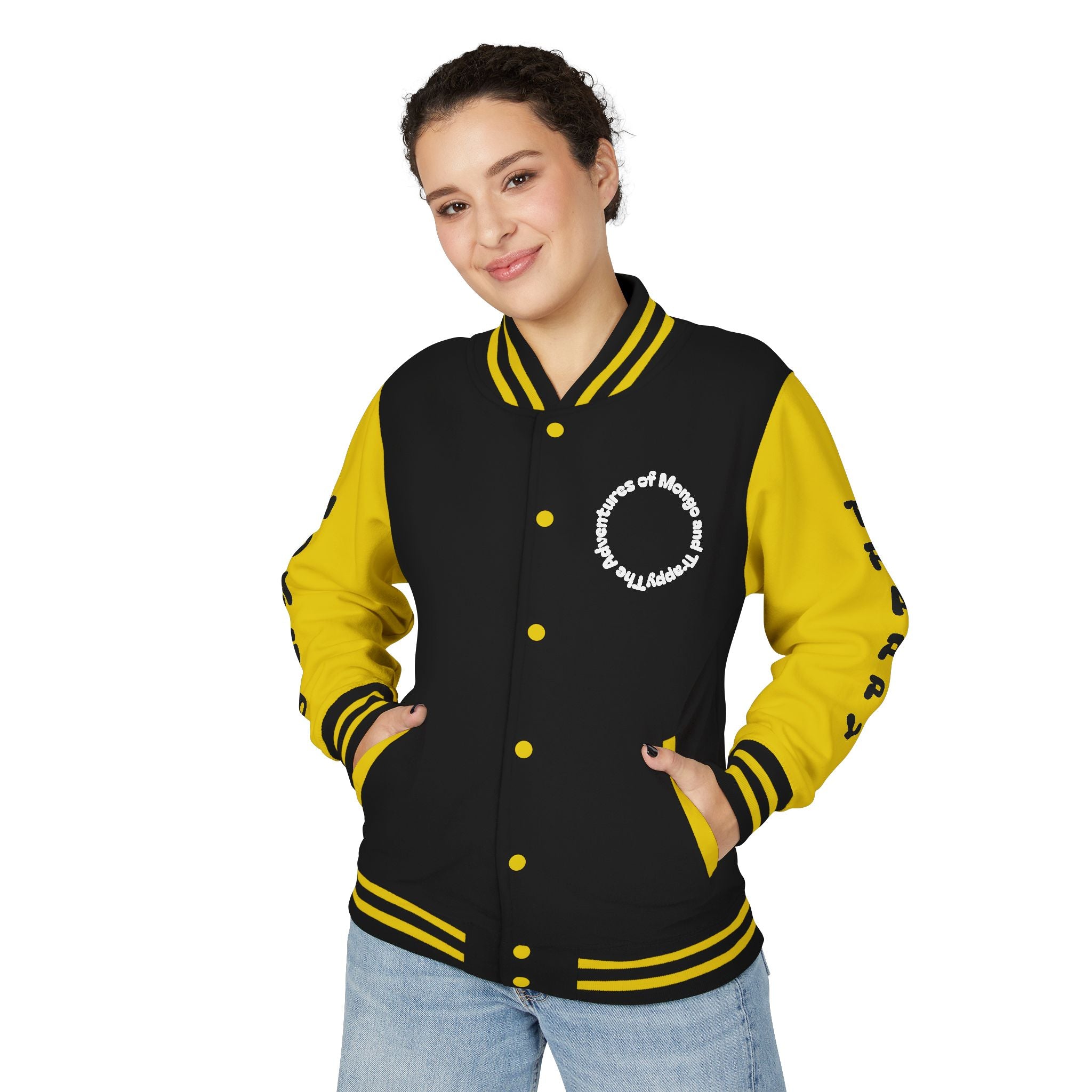 The Adventures of Mongo and Trappy Letterman Jacket | Dog Portrait Varsity Jacket