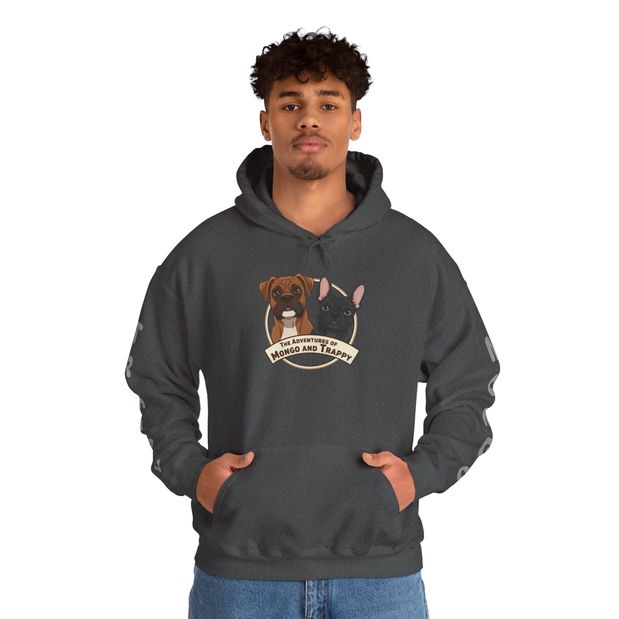 Dog Duo Hoodie — "Mongo and Trappy" Portrait Hoodie with QR Code