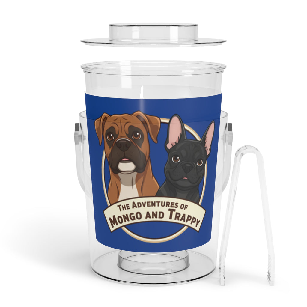 Dog Portrait Ice Bucket with Tongs — "The Adventures of Mongo and Trappy"
