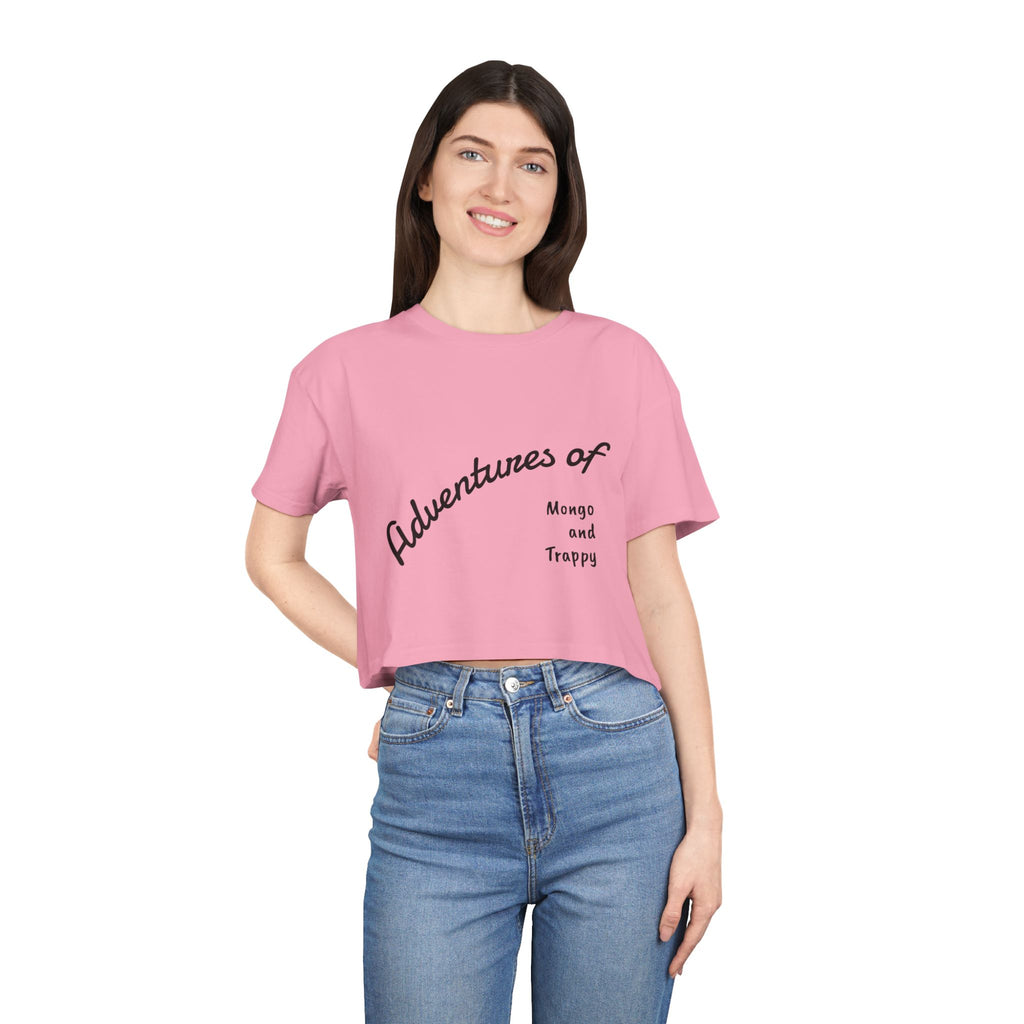 Adventures of Mongo & Trappy Crop Tee  Cute French Bulldog Graphic