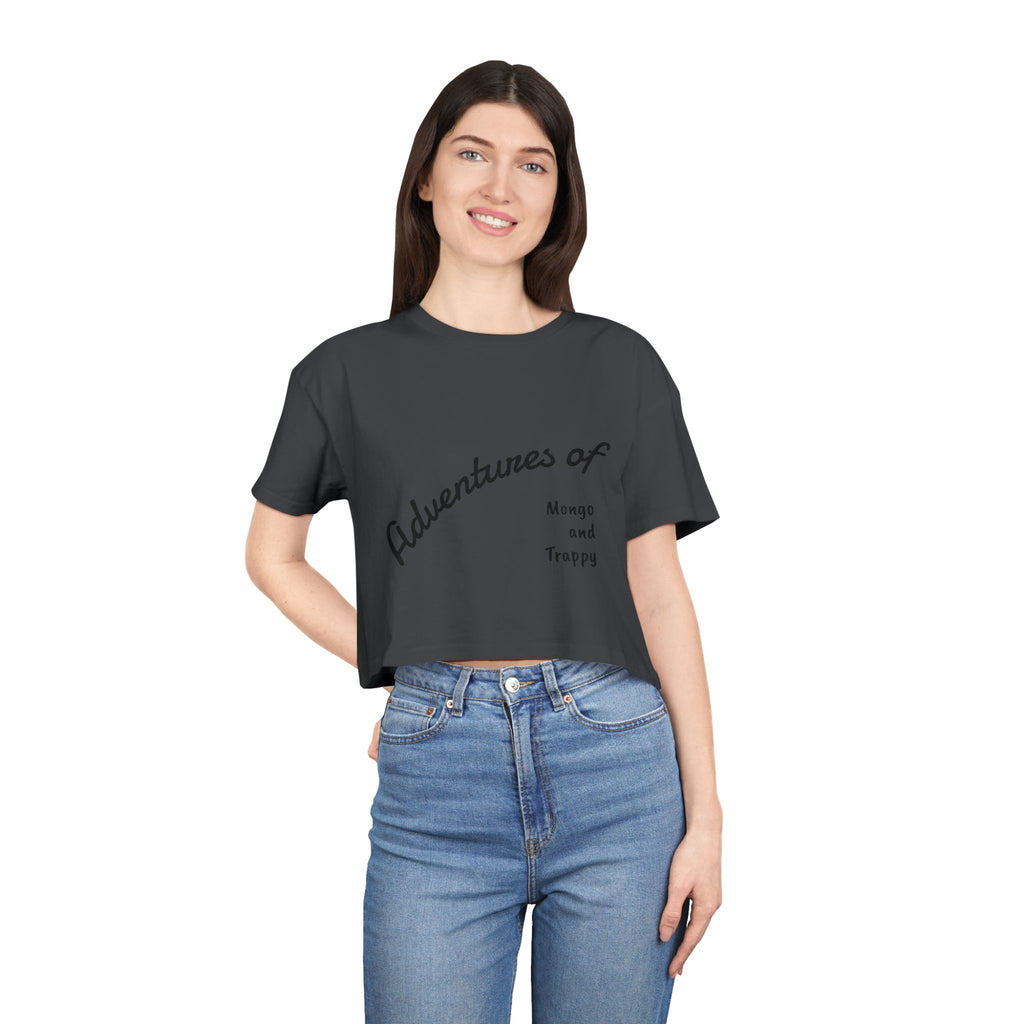 Adventures of Mongo & Trappy Crop Tee  Cute French Bulldog Graphic