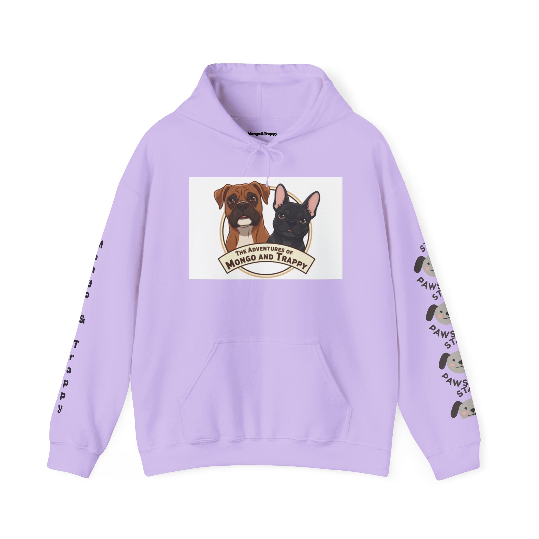 Stay Pawsitive Mongo and Trappy Dog Portrait Hoodie