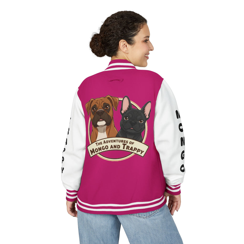 The Adventures of Mongo and Trappy Letterman Jacket | Dog Portrait Varsity Jacket