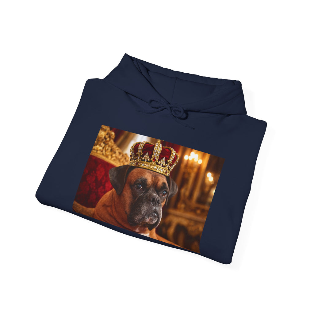 King Mungo Hoodie – Royal Dog Photo Pullover with 'Mungo' Sleeve Text