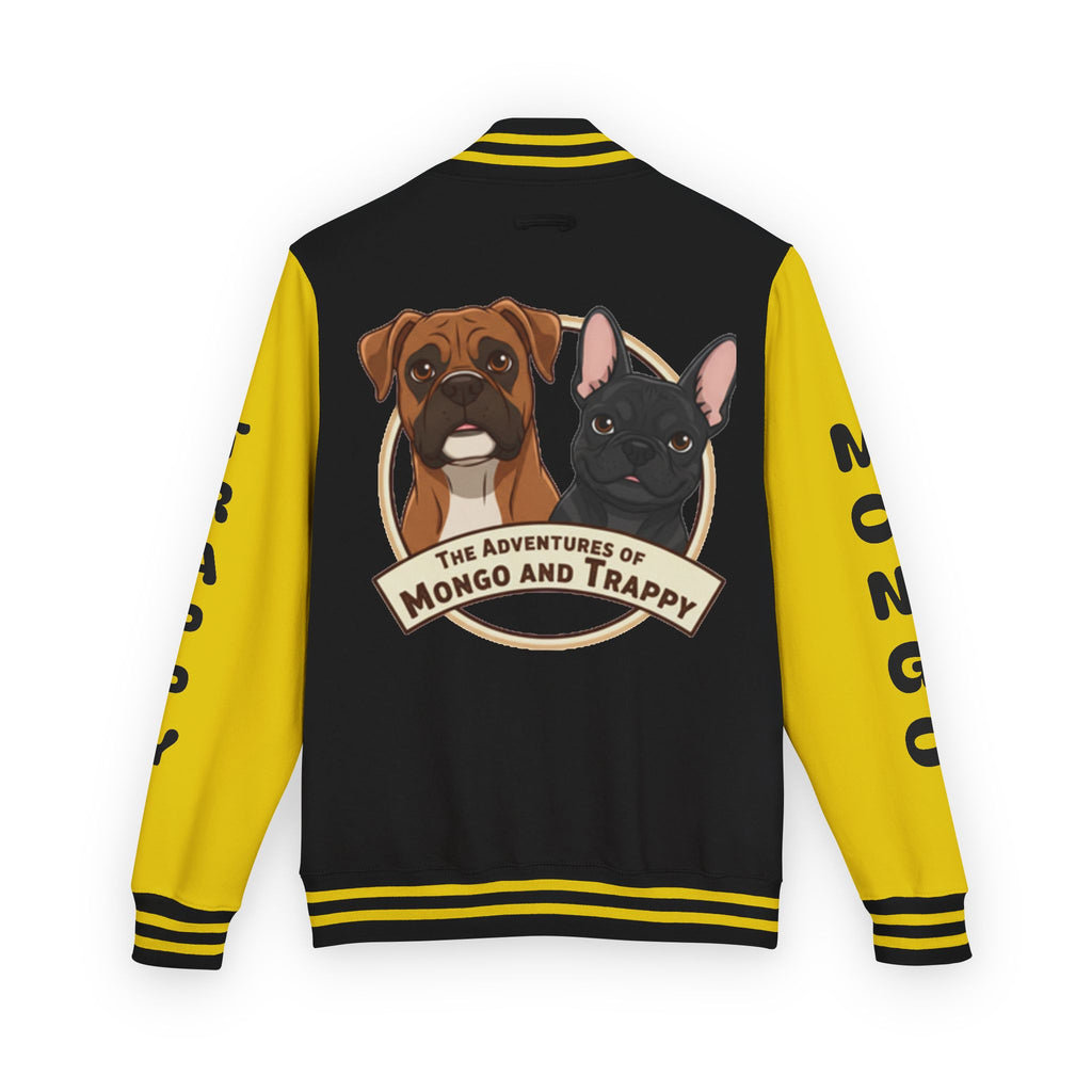 The Adventures of Mongo and Trappy Letterman Jacket | Dog Portrait Varsity Jacket