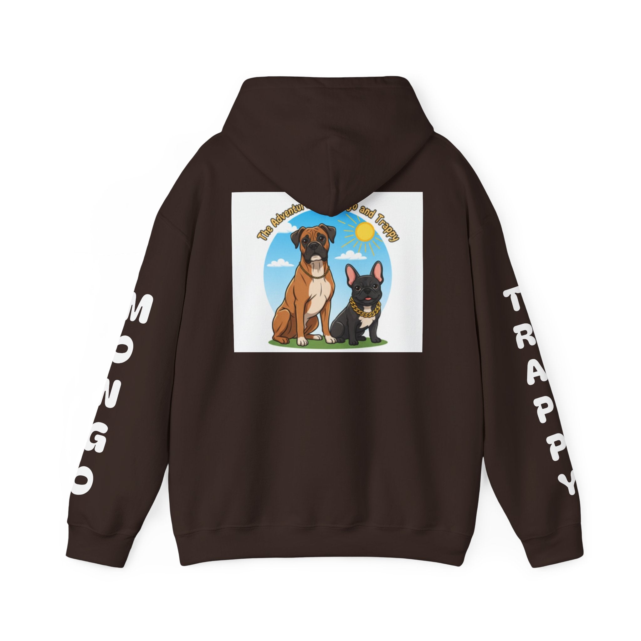 Dog Adventure Hoodie — "The Adventures of Mongo & Trappy" Graphic Hooded Sweatshirt