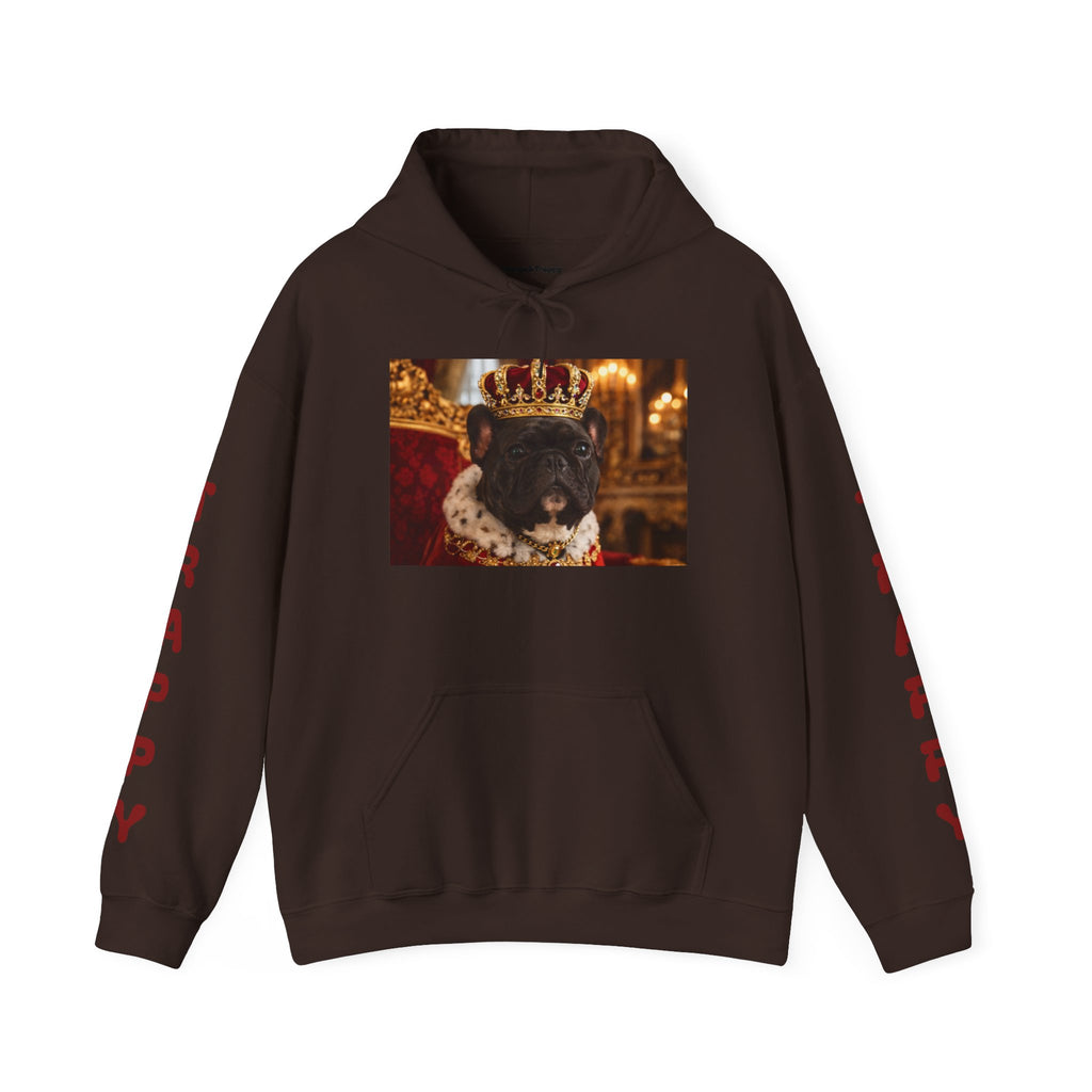 King Tuffy Crowned Dog Hoodie — Royal Dog Portrait Sweatshirt