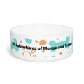Custom Pet Bowl — "The Adventures of Mongo and Trappy" Bone & Dot Design