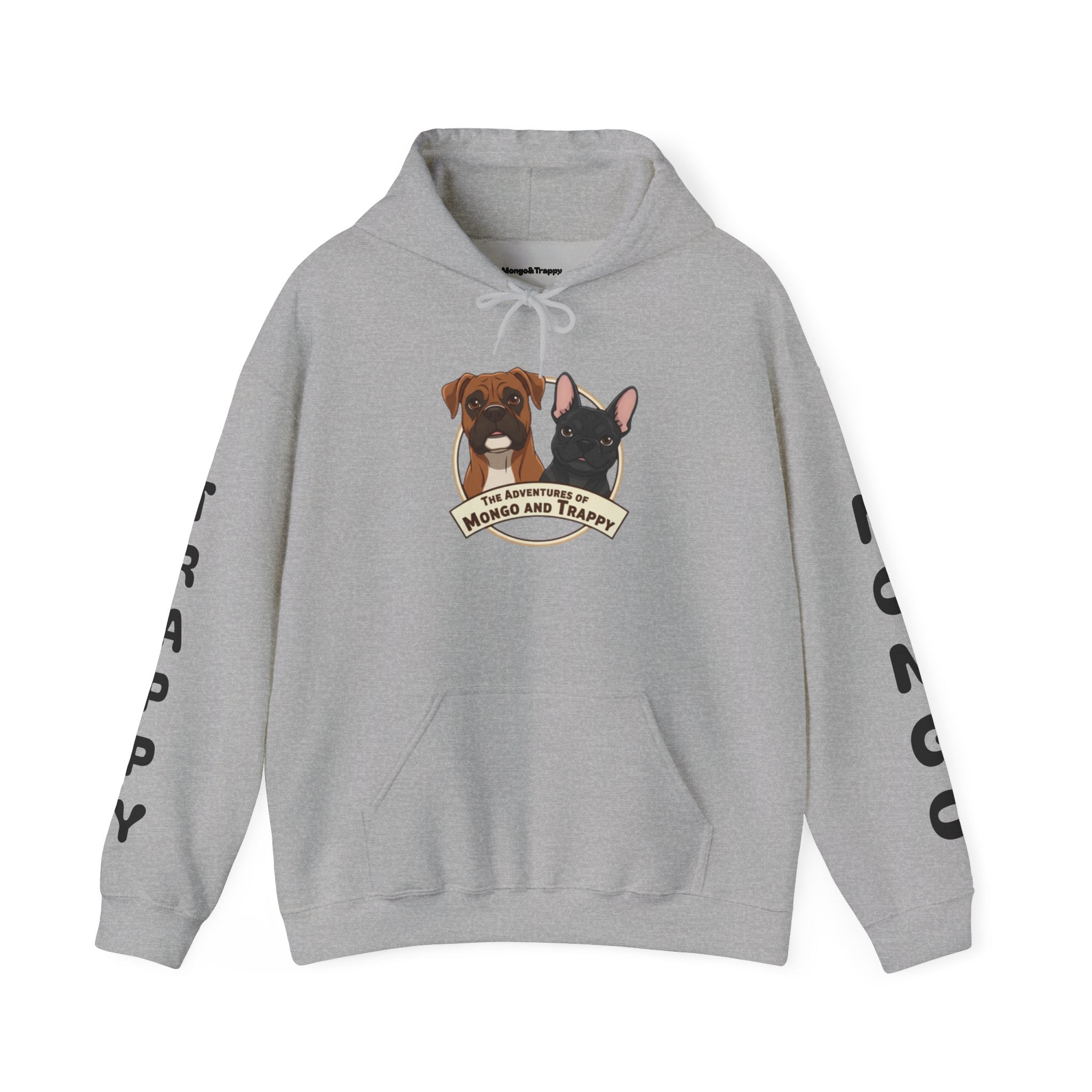 Dog Duo Hoodie — "Mongo and Trappy" Portrait Hoodie with QR Code