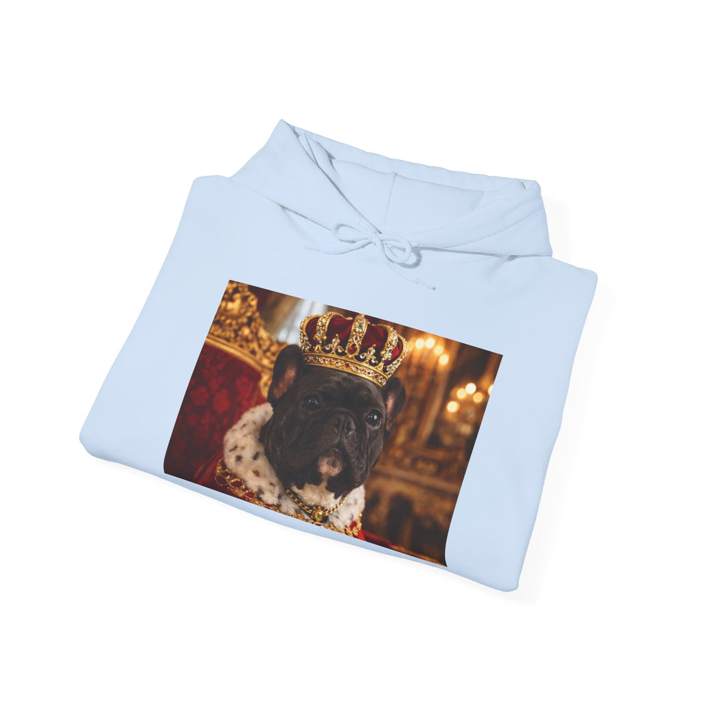 King Tuffy Crowned Dog Hoodie — Royal Dog Portrait Sweatshirt