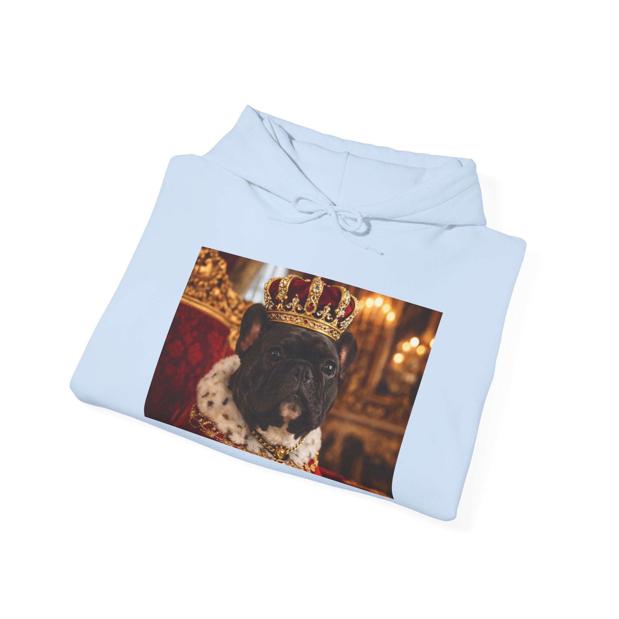 King Tuffy Crowned Dog Hoodie — Royal Dog Portrait Sweatshirt