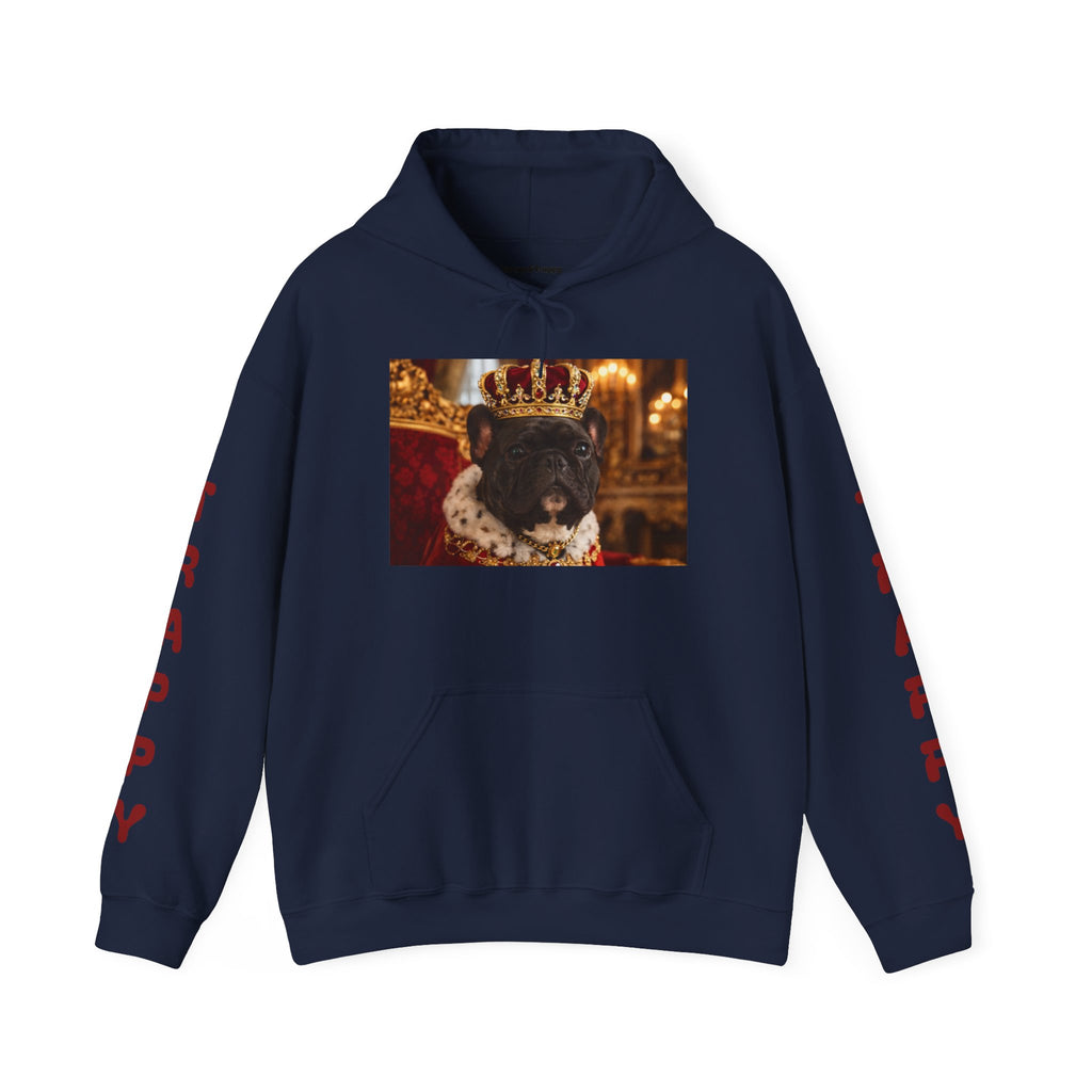 King Tuffy Crowned Dog Hoodie — Royal Dog Portrait Sweatshirt
