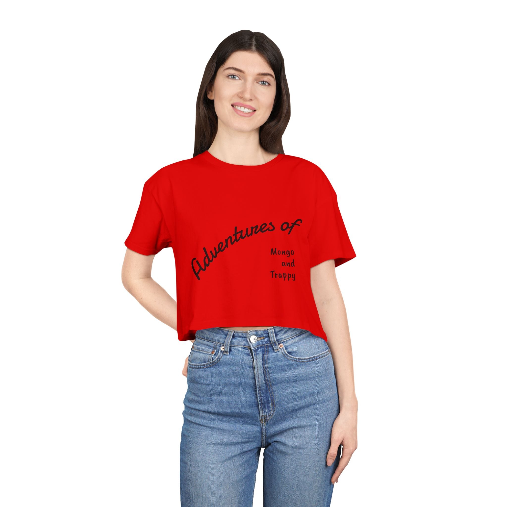 Adventures of Mongo & Trappy Crop Tee  Cute French Bulldog Graphic