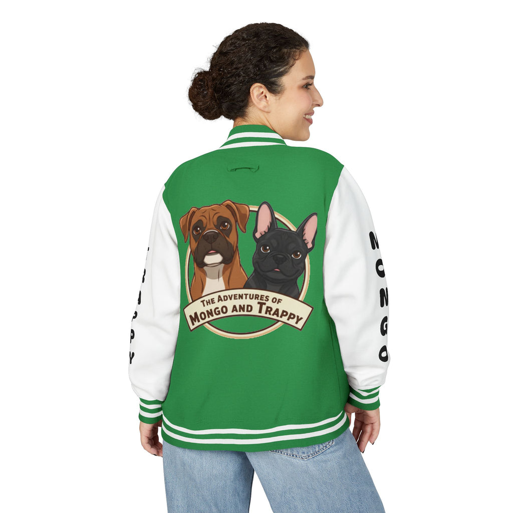 The Adventures of Mongo and Trappy Letterman Jacket | Dog Portrait Varsity Jacket