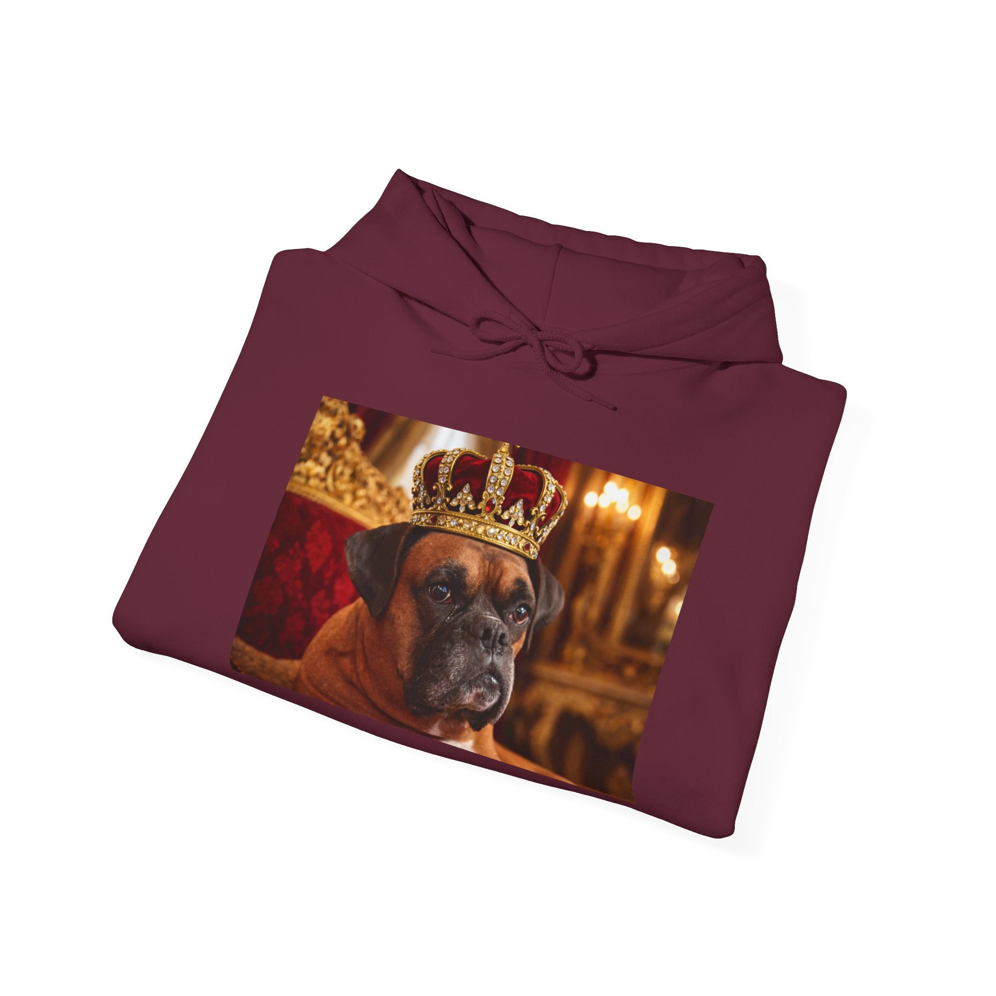 King Mungo Hoodie – Royal Dog Photo Pullover with 'Mungo' Sleeve Text