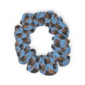M&T Pattern Scrunchie — Cute Dog Hair Tie on Sky Blue