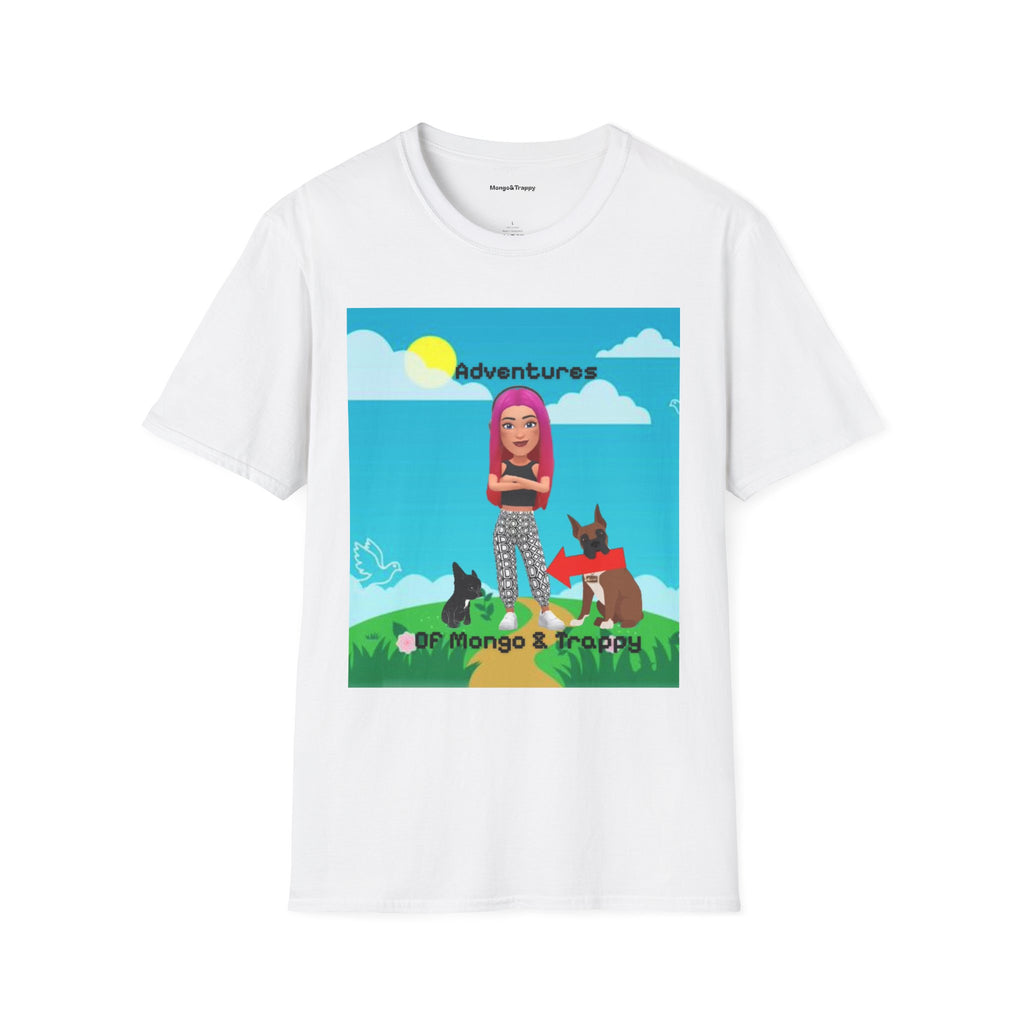 Adventure Graphic T-Shirt — “Adventures of Mongo & Trappy” with Back QR Code