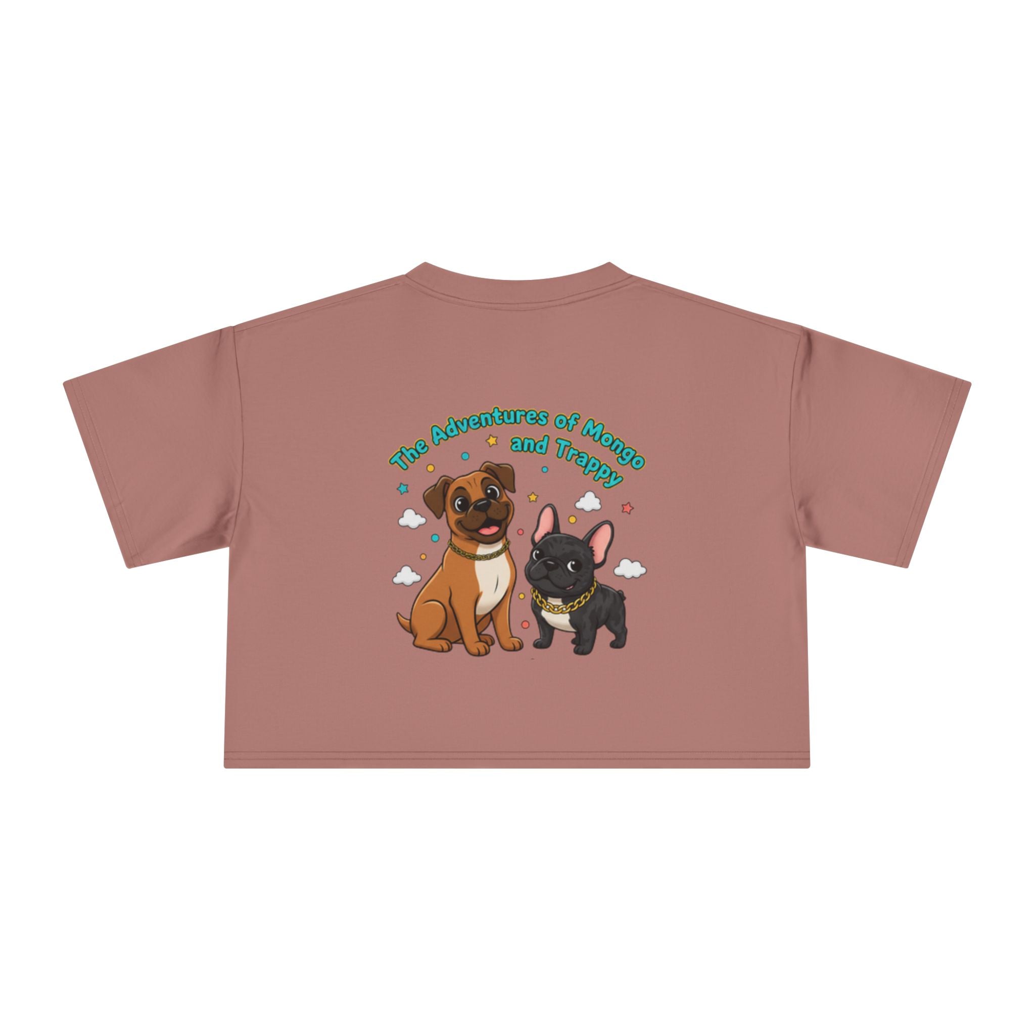 Adventures of Mongo & Trappy Crop Tee  Cute French Bulldog Graphic