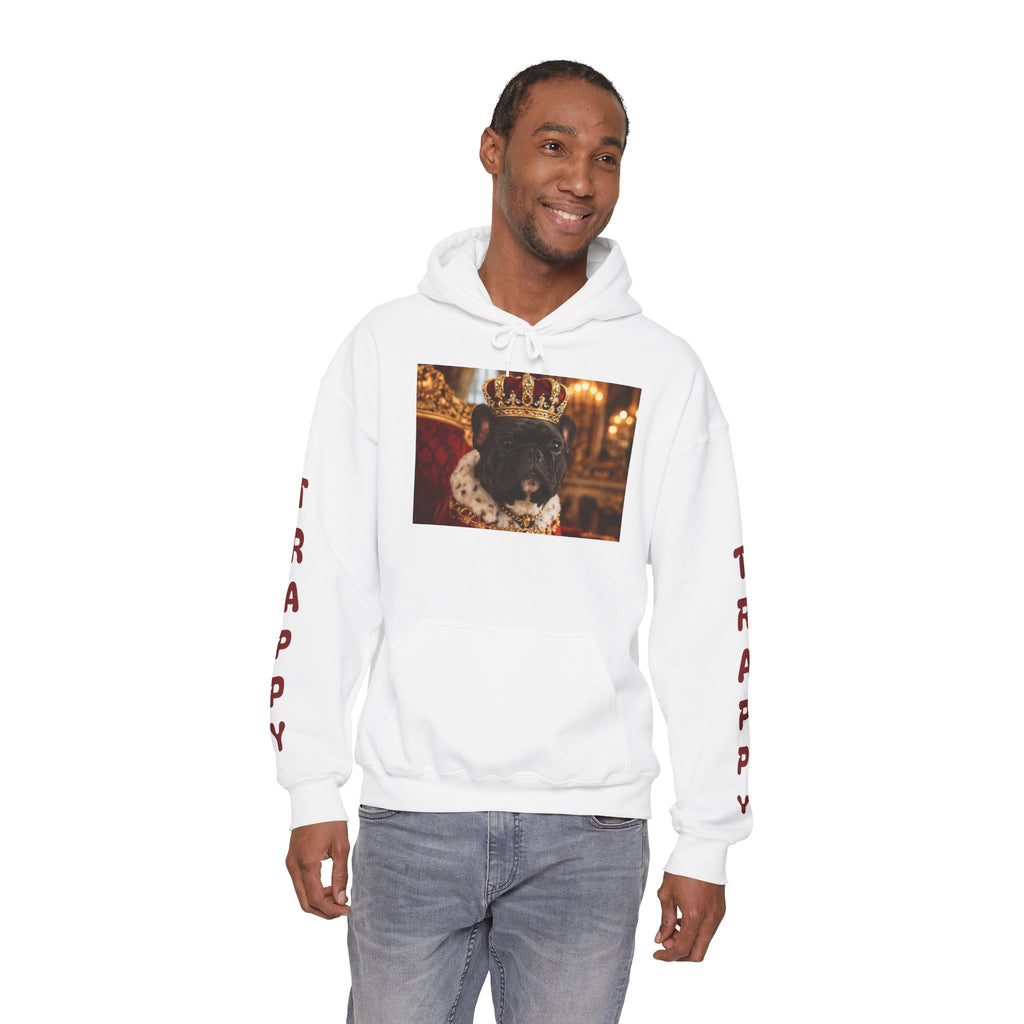 King Tuffy Crowned Dog Hoodie — Royal Dog Portrait Sweatshirt