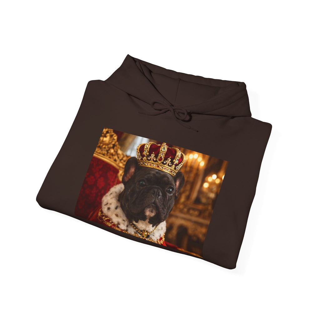 King Tuffy Crowned Dog Hoodie — Royal Dog Portrait Sweatshirt
