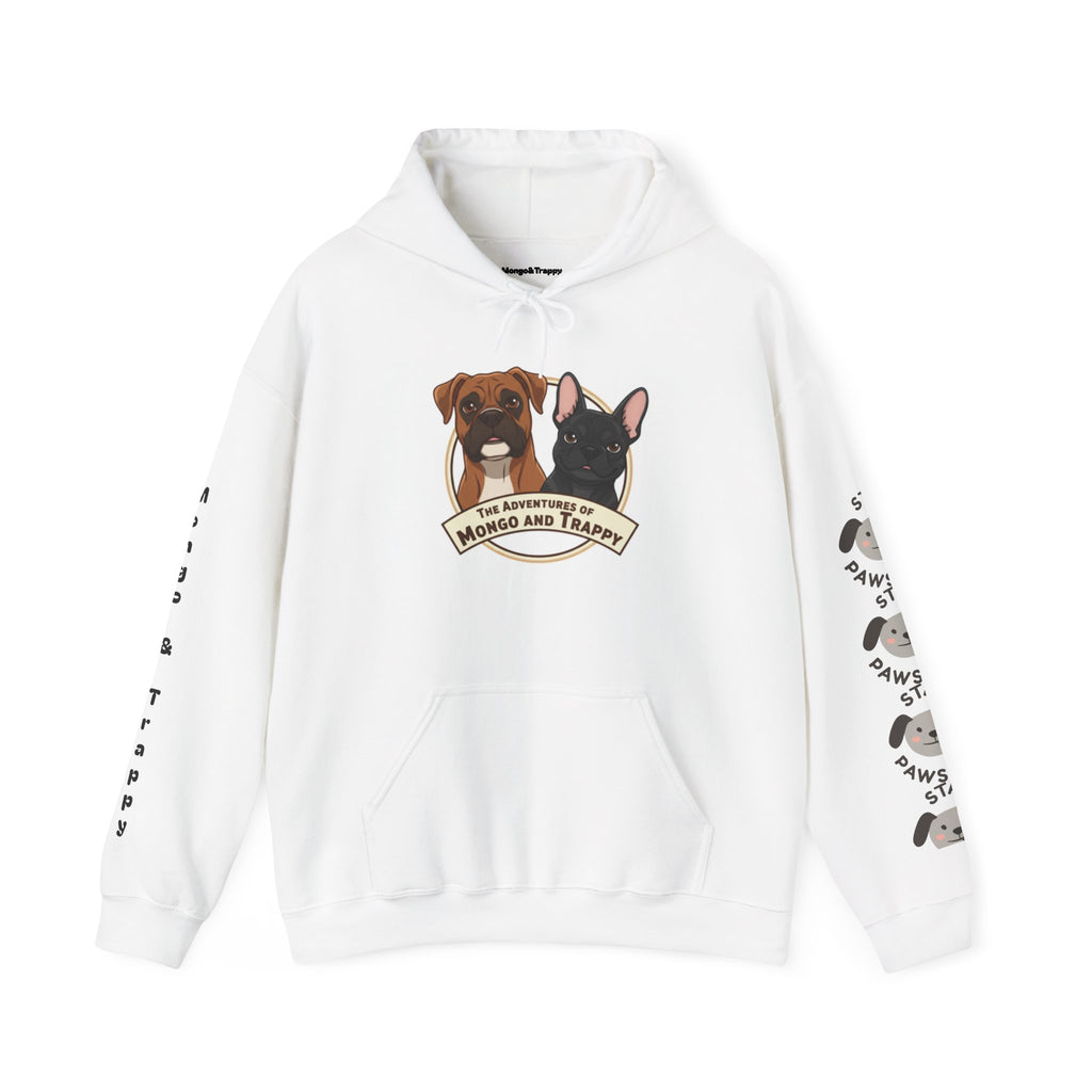 Stay Pawsitive Mongo and Trappy Dog Portrait Hoodie