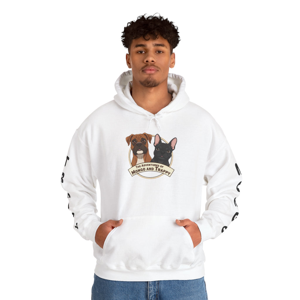 Dog Duo Hoodie — "Mongo and Trappy" Portrait Hoodie with QR Code