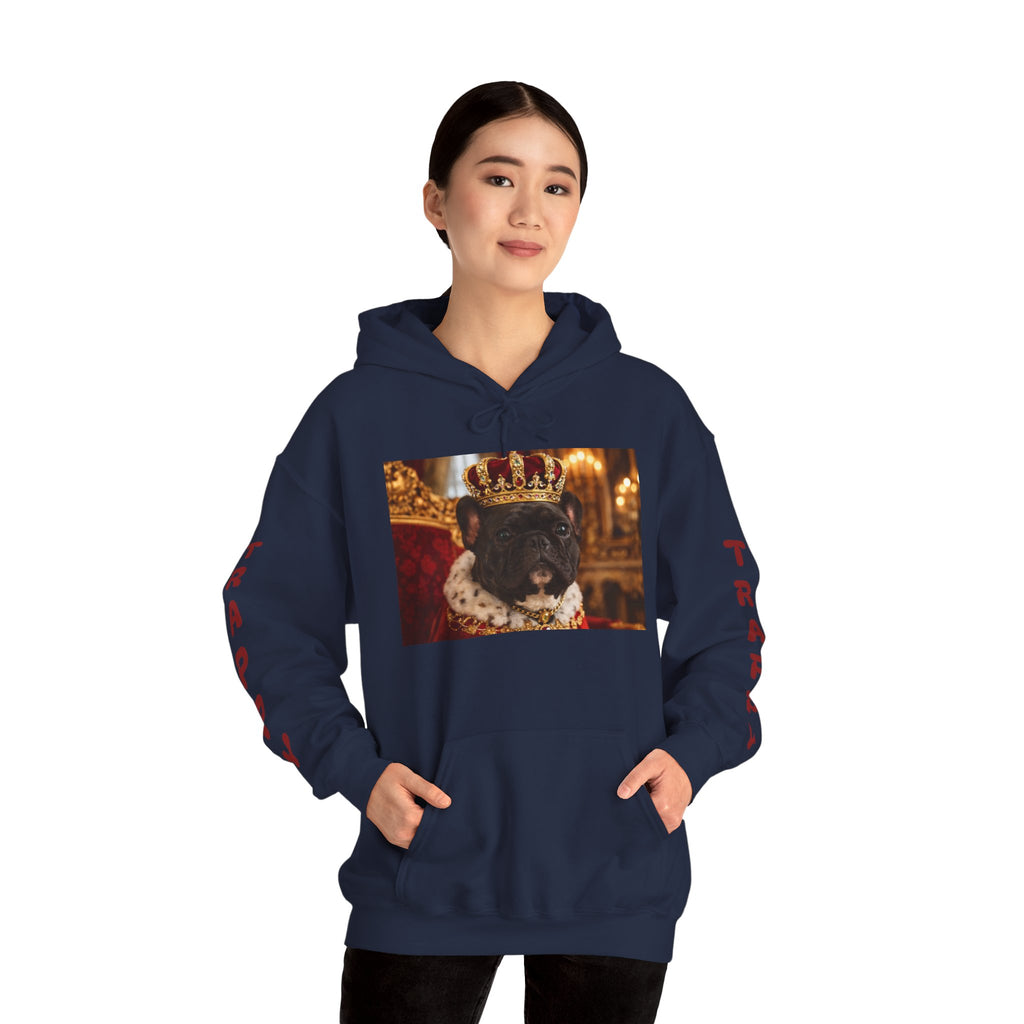 King Tuffy Crowned Dog Hoodie — Royal Dog Portrait Sweatshirt