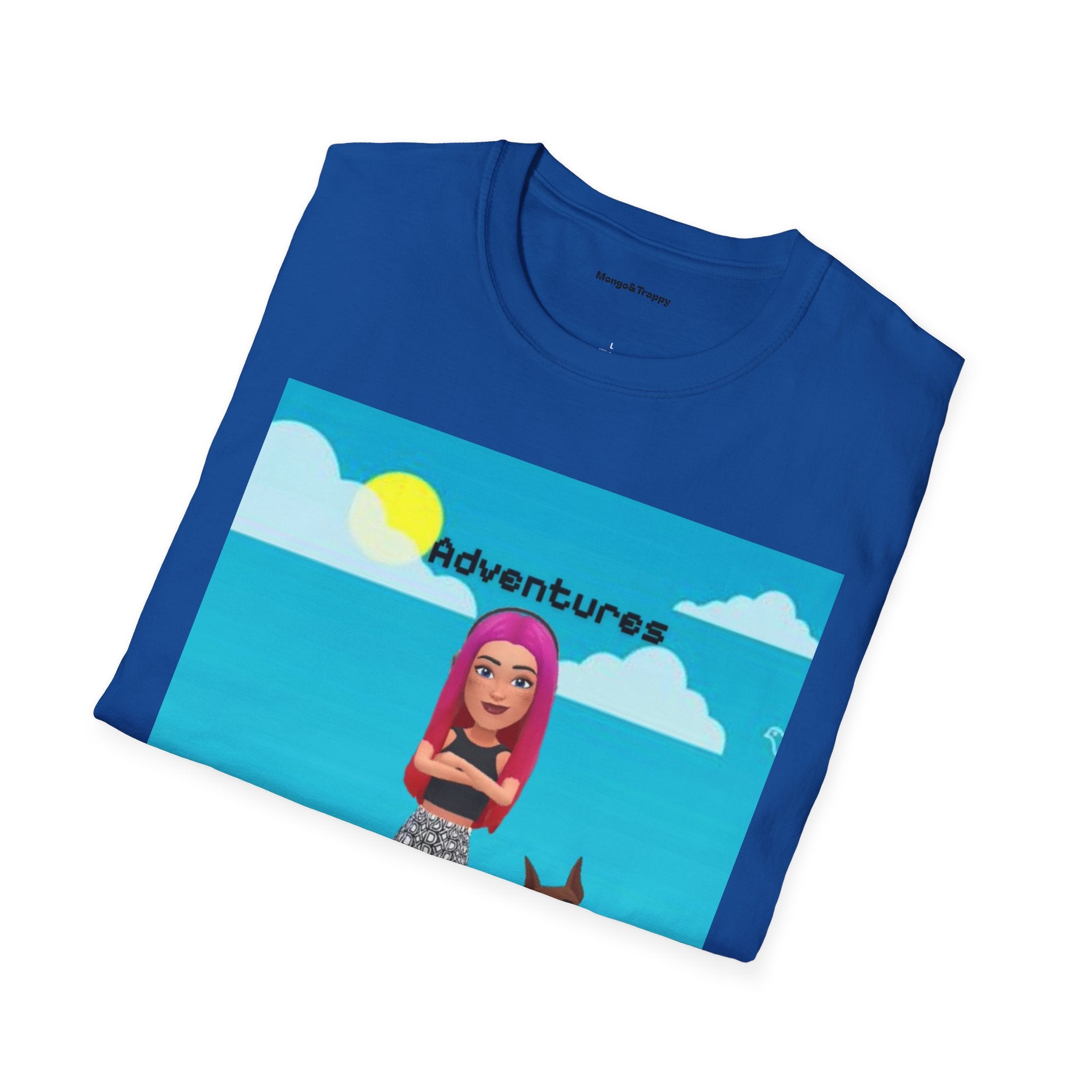 Adventure Graphic T-Shirt — “Adventures of Mongo & Trappy” with Back QR Code