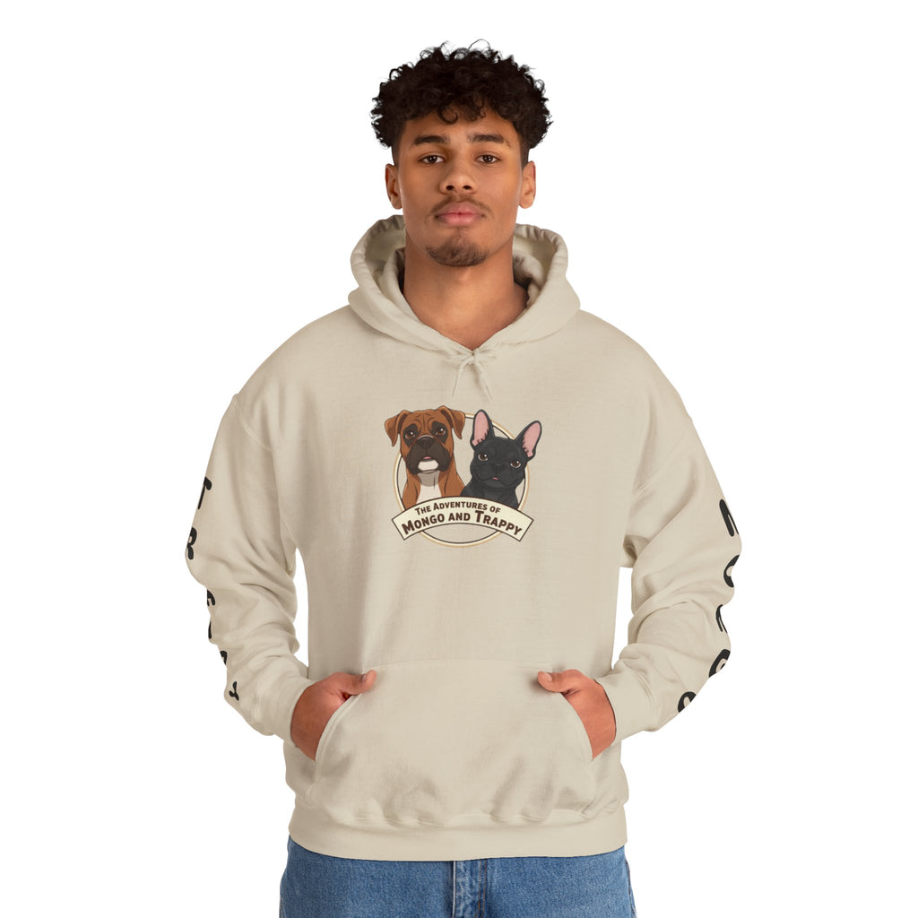 Dog Duo Hoodie — "Mongo and Trappy" Portrait Hoodie with QR Code