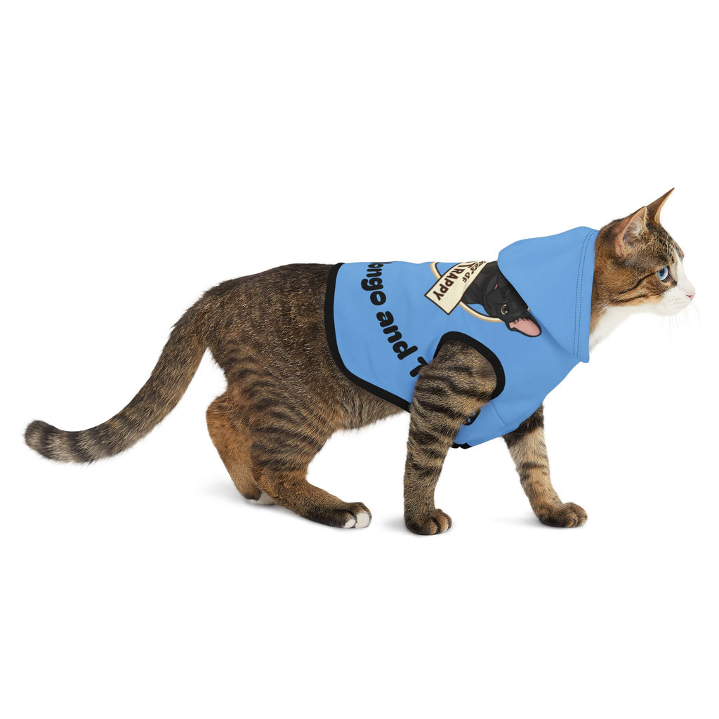 Pet Hoodie — "The Adventures of Mongo and Trappy" Blue Dog Hoodie for Small Pets