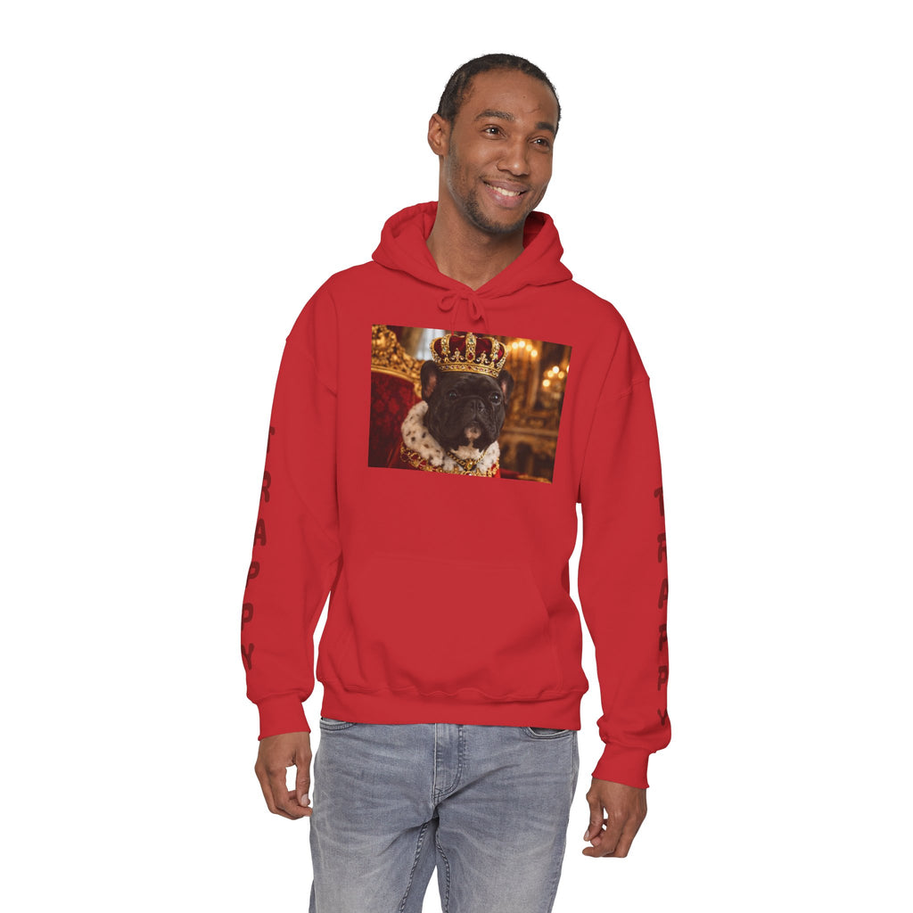 King Tuffy Crowned Dog Hoodie — Royal Dog Portrait Sweatshirt