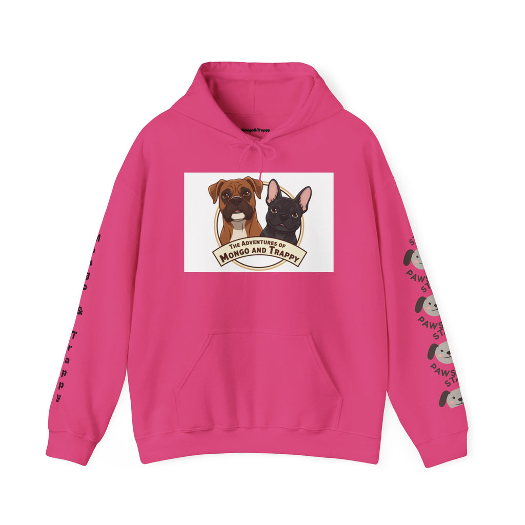Stay Pawsitive Mongo and Trappy Dog Portrait Hoodie