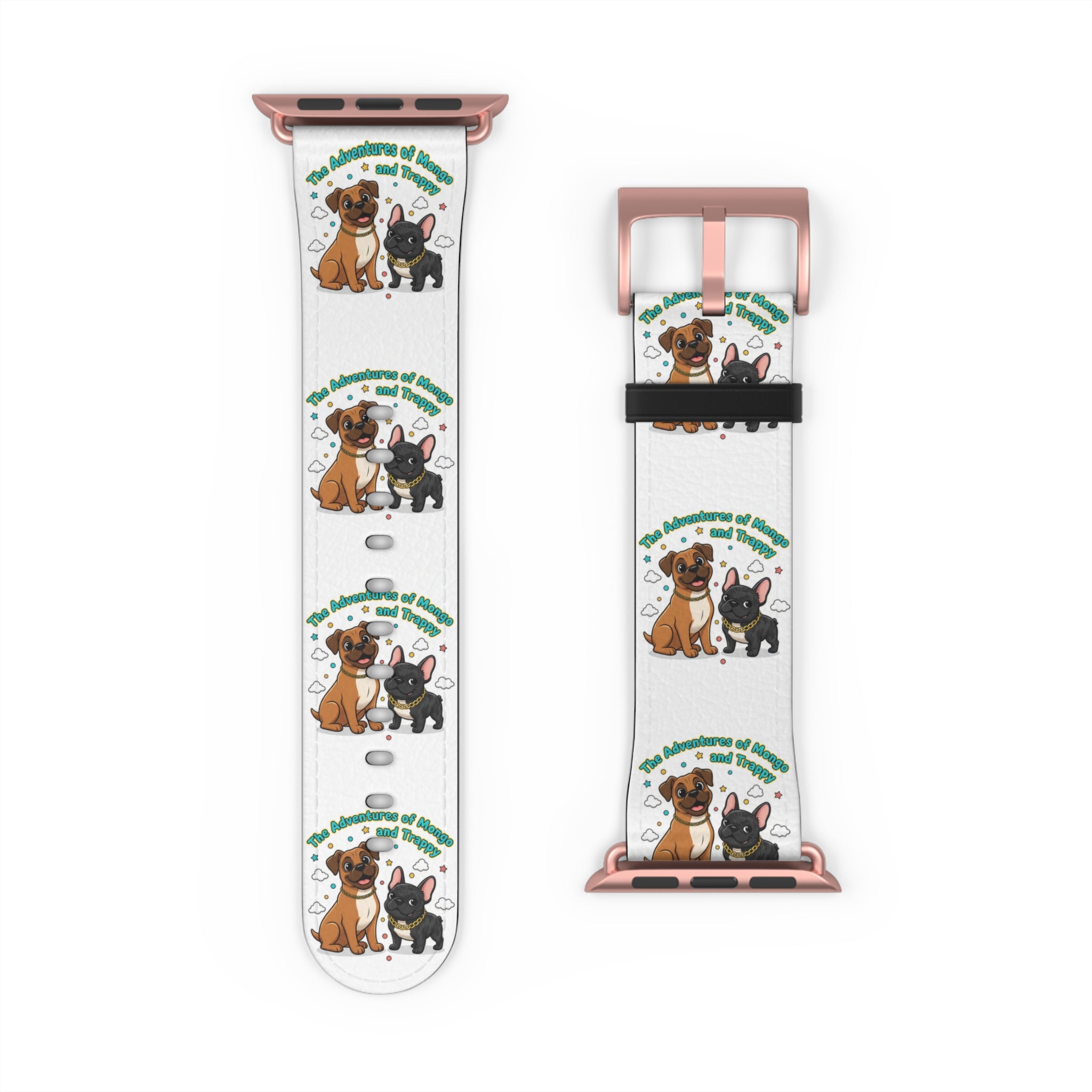Dog Lover Watch Band — Cute Cartoon Dogs with 'A House is a Home with Dogs' Design