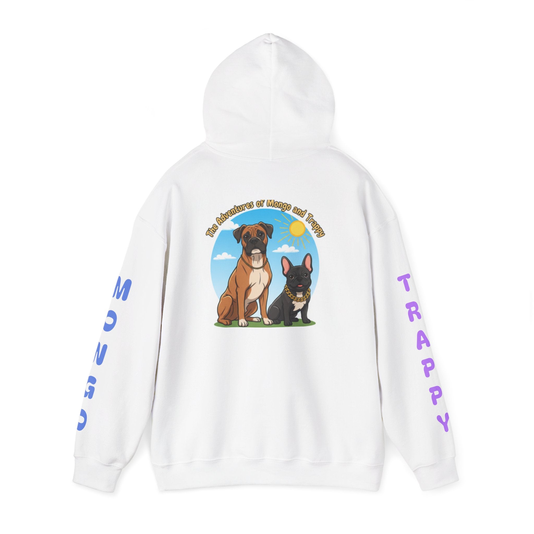 Dog Adventure Hoodie — "The Adventures of Mongo & Trappy" Graphic Hooded Sweatshirt