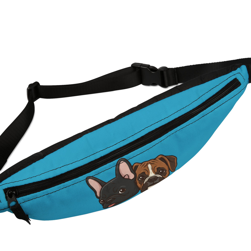 Fanny Pack — "Adventures of Mongo and Trappy" Blue Dog Face Waist Bag