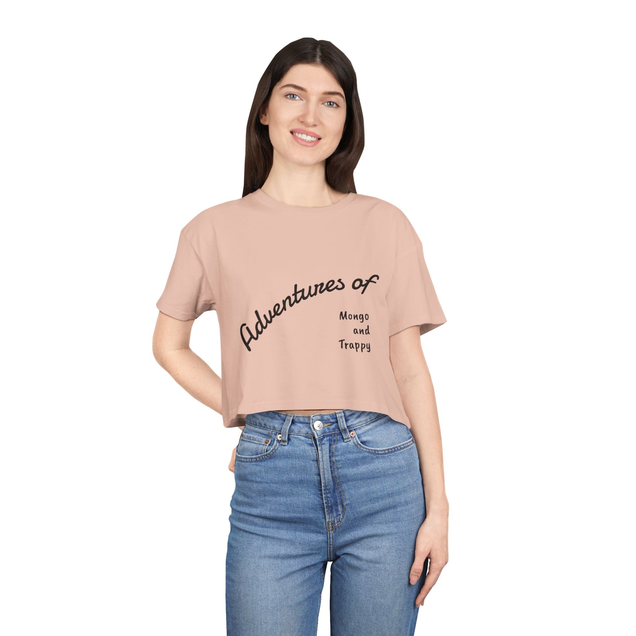 Adventures of Mongo & Trappy Crop Tee  Cute French Bulldog Graphic